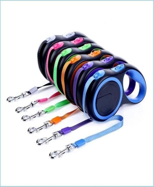 

Dog Collars Leashes Durable Reflective Pet Dog Leashes For Large S Matic Extending Traction Rope Retractable Big Walking Leash Lea4811134