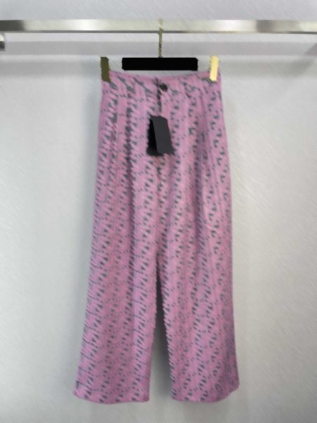 

designer womens pants luxury brand logo print loose joker trousers button-open high-waisted pleated pant wide leg trousers women stretch, Black;white