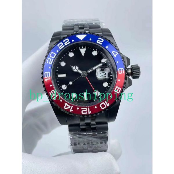 

2023 highend men's watch black style automatic mechanical boutique steel jubilee strap 40mm ceramic bezel sapphire crystal glass waterp, Slivery;brown