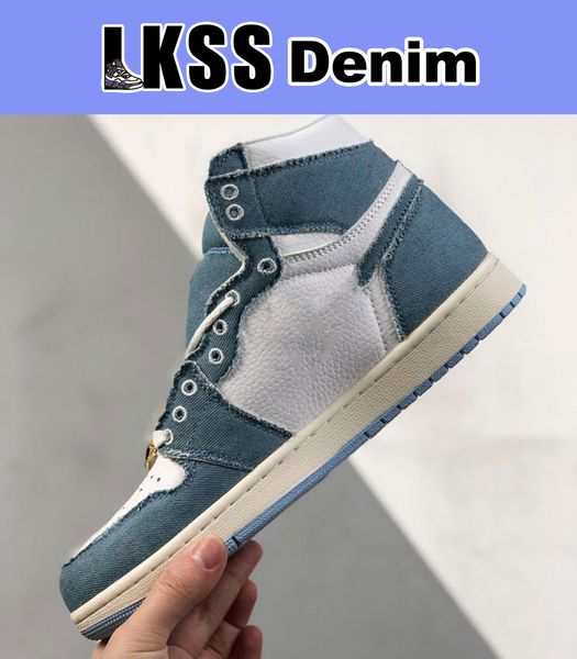 

lkss denim jumpman 1 1s shoes og mens basketball sneaker sports sneakers