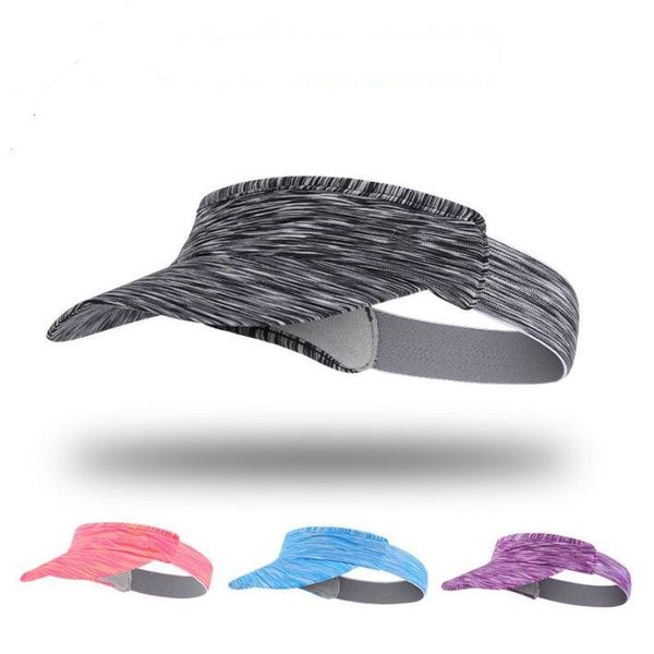 

sports headband with logo summer empty cap outdoor breathable sweat absort cycling running adjustable caps visor sun golf tennis beach snapb, Yellow