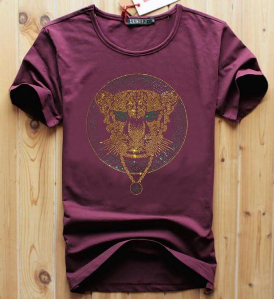 

s-6xl anime t-shirt men tshirts rhinestones man summer fashion drill t-shirts streetwear, White;black