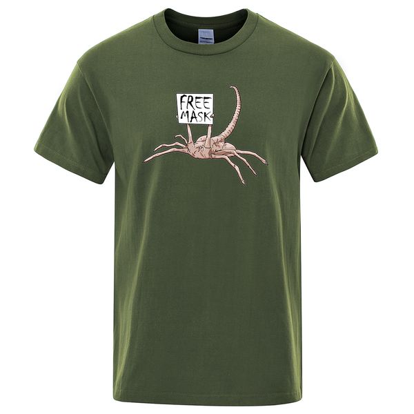 

men's t-shirts alien mask printed t shirt brand short sleeve men t shirts punk hip hop t-shirts vintage crew neck cartoon streetwear 2, White;black