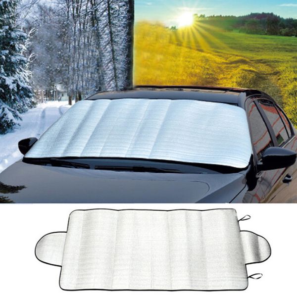 

car sunshade snow awning front and rear aluminum foil 150x70cm sun blind curtain windshield sun visor cover uv protective ice protector