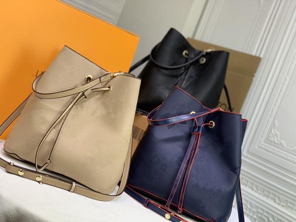 

hight quality designer bags weekender neonoe women shoulder bag genuine leather embossing handbag backpack bucket totes drawstring handbags