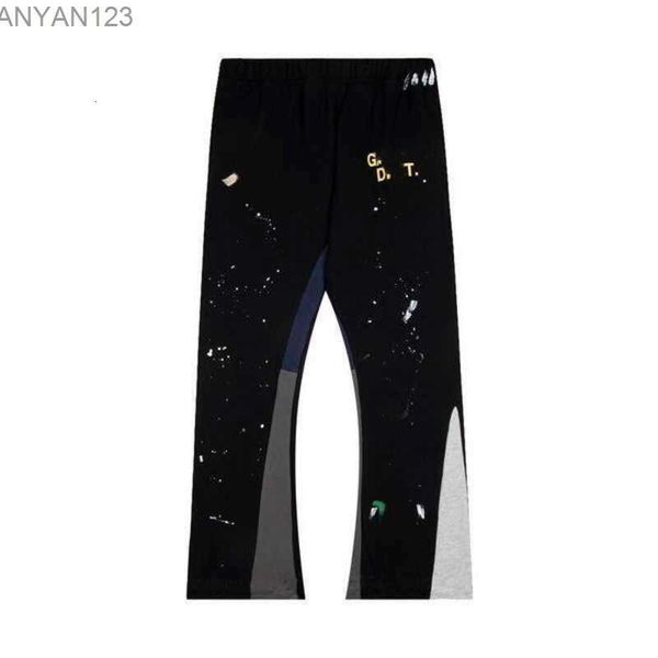 

30% off~men's jeans men's galleries dept designer sweatpants sports pants fashion hand-painted splicing casual high gram weight pu, Blue