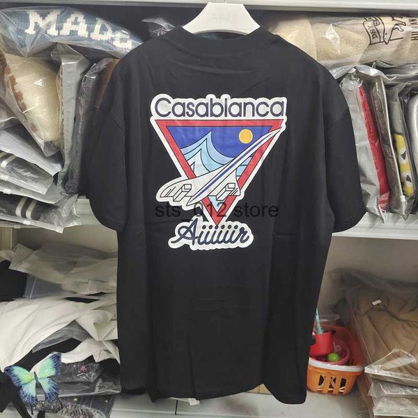 

t-shirts 2023 men's new casablanca short sleeve t-shirt men women space shuttle casual cotton t shirt t230303, White;black