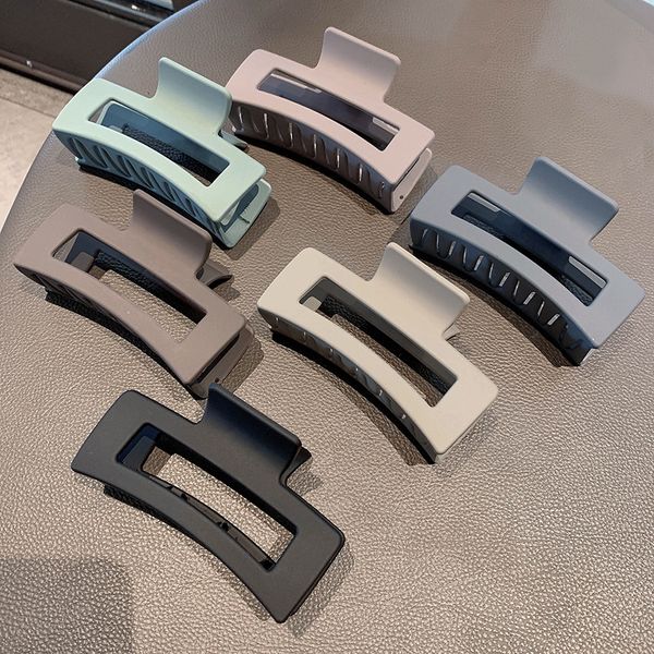 

korean ins hair grab square clip headdress hair clip back head spoon simple temperament large grab clip bath shark clip, Black;brown