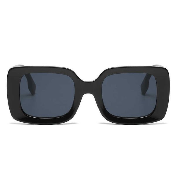 

new square large frame men's and women's fashion metal rice nail glasses ins style sunglasses s21256, White;black