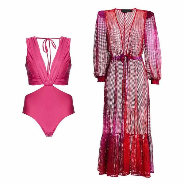 

women's swimwear pink bikinis one piece swimsuit cutout women swimming biquini fashion deep-v beachwear lacing up bathing suits backles, White;black