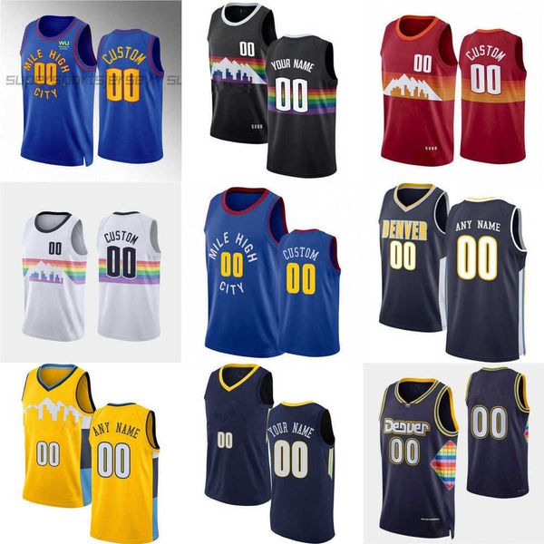 

men women youth denver''nuggets''custom 10 jack white 21 collin gillespie 15 nikola jokic''15 jamal 27 murray, Black;red
