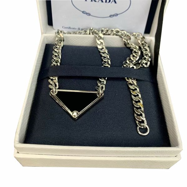 

designer pendant necklaces metal triangle letters pendants man women gift, Silver