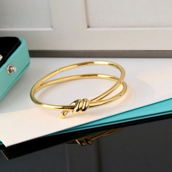 

charm bracelets for women cnc knot bangle, Golden;silver