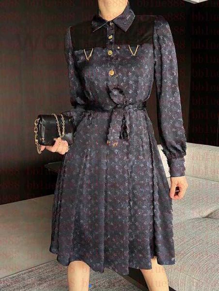 

designer women's runway dresses printed pleated long-sleeved dress shirt half-skirt suit can be bought separately with reduced age retr