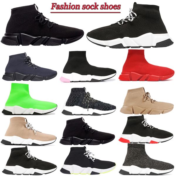 

men designer socks shoe stretch trainer sneakers men black red trainer sock sneakers casual shoes runner shoes with box