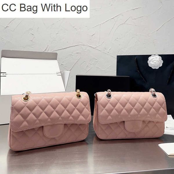 

cc handbags ladies designer classic double flap quilted bag caviar leather calfskin gold/silver metal hardware matelasse chain crossbody sho, Black
