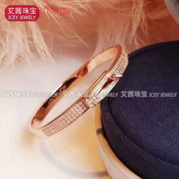 

designer herms bracelet online shop 18k rose gold mausang bracelet luxury full diamond 1 point japanese and korean pig nose star style, Golden;silver