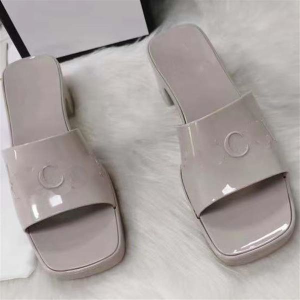 

women fashion jelly slippers platform sandals high heels chunky bottom outdoor beach flip flops candy colors party shoes size 311o, Black