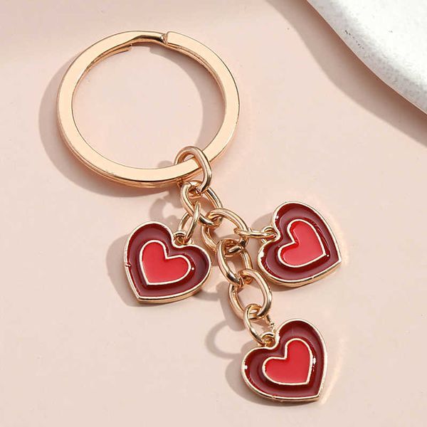 

key rings lovely colorful heart keychain love key ring valentine's day gift key chains for women girls handbag accessorie car keys jewe, Slivery;golden