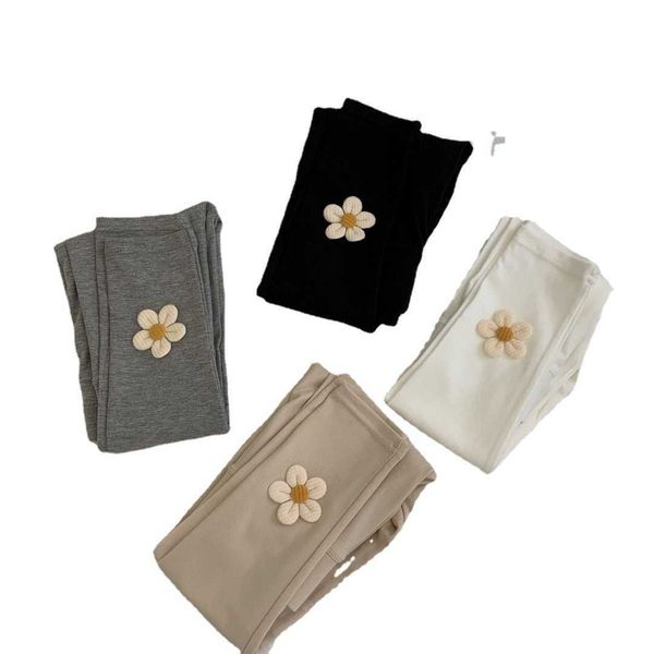 

2023 spring and autumn new korean chil1en's leggings girls' feet flower thin spring leggings m01, Blue