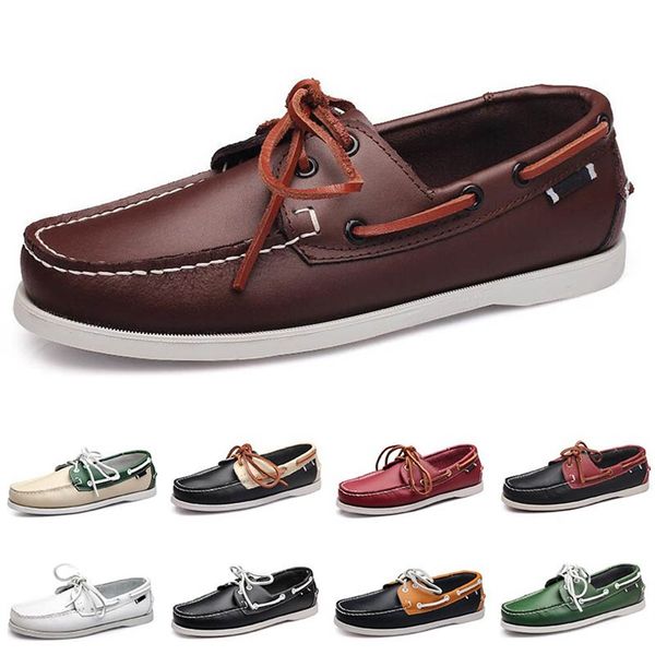 

large sailing shoes men's casual men's shoes leather shoes british driving single shoes men size 40-45 333, Black