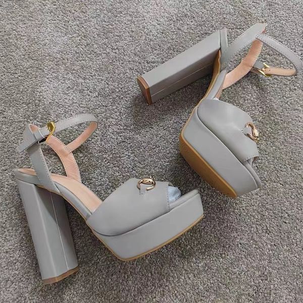 

high heeled sandals classics womens heels buckle patent leather heeled ankle wrap shoe platform luxury designers heels 130mm thick heel qual, Black