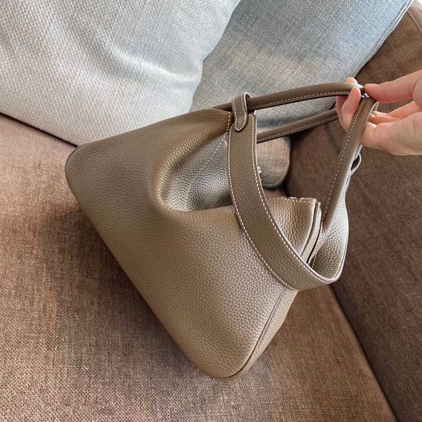 

luxury h ermes tote bags first layer cowhide lychee grain lindi bag women s shoulder gold hardware no gift box with real logo vbb6