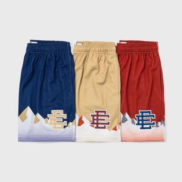 

men's and women's shorts beach pants west coast fashion brand eric emanuel basic vegas mountainskyline summer casual fitness sweat, White;black