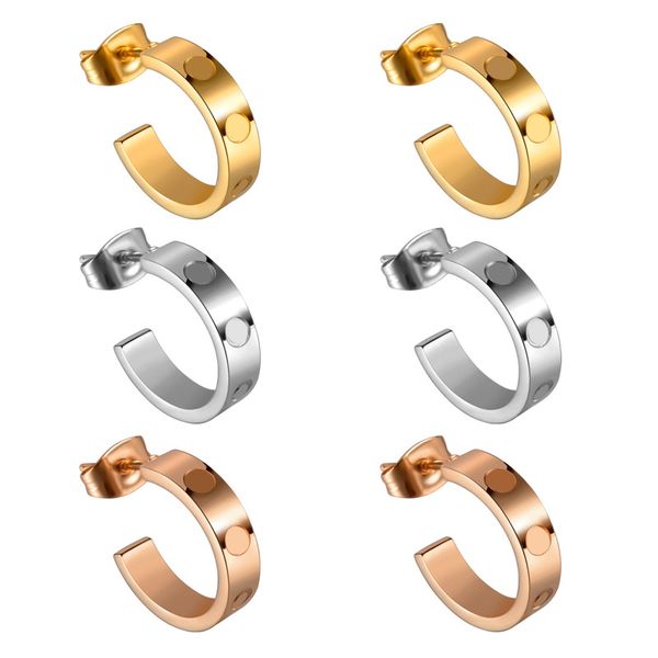 

luxury classic screw earrings love stud earrings fashion woman designer jewelry hoop earing c women, Golden;silver