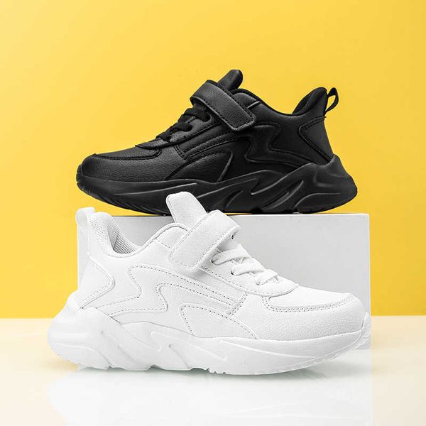 

athletic outdoor boys casual shoes children sneakers leather platform lightweight kids shoes boys tennis sports running school r230302, Black