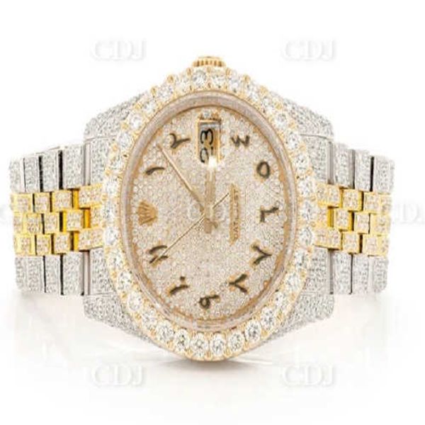 

high-quality hip-hop fashion gold plated wrist watch men moissanite diamond iced out stainls steel quartz watch for mengn90, Silver