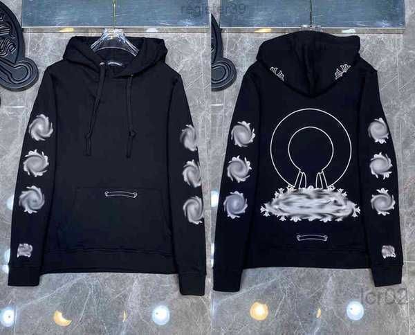 

3a classic mens zipper ch hoodies designer horseshoe sanskrit cross print pullover heart hoody sweatshirts sweater luxury woman jackts fatet, Black