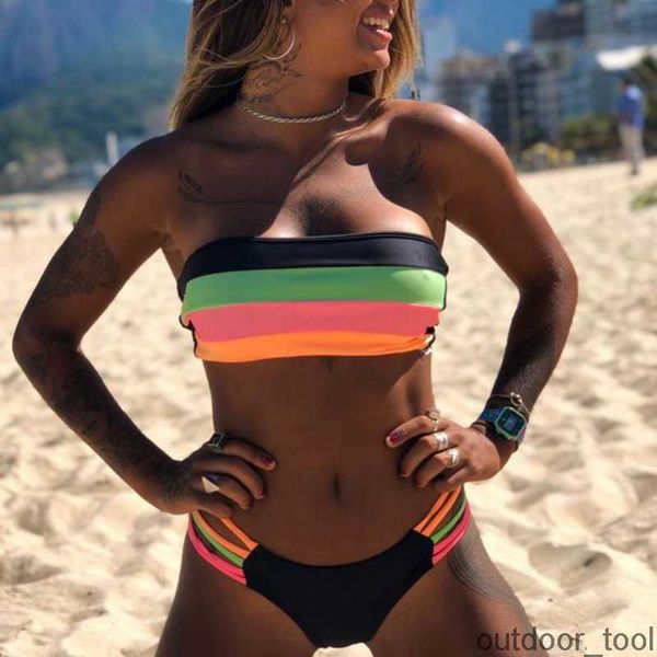 

bandeau bikini set 2023 high waist bikinis swimsuit women swimwear female mesh bathing suit bandeau swimsuit female swimming
