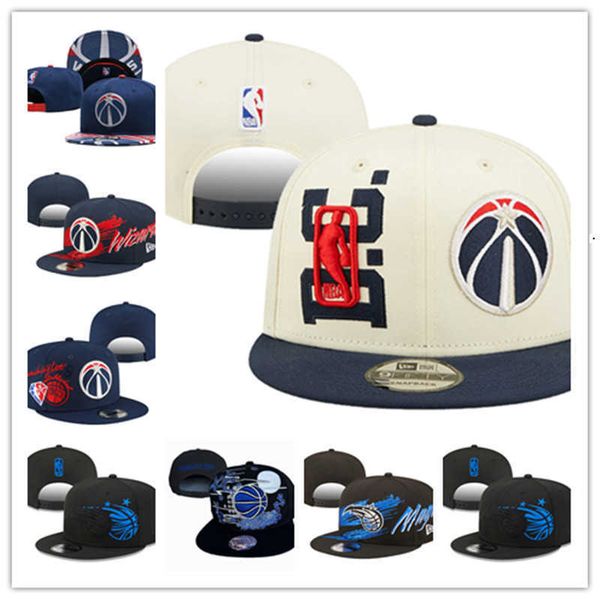 

2022-2023 snapbacks orlando''magic''caps hat washington''wizards''basketball hats adjustable fit hat, Black;white