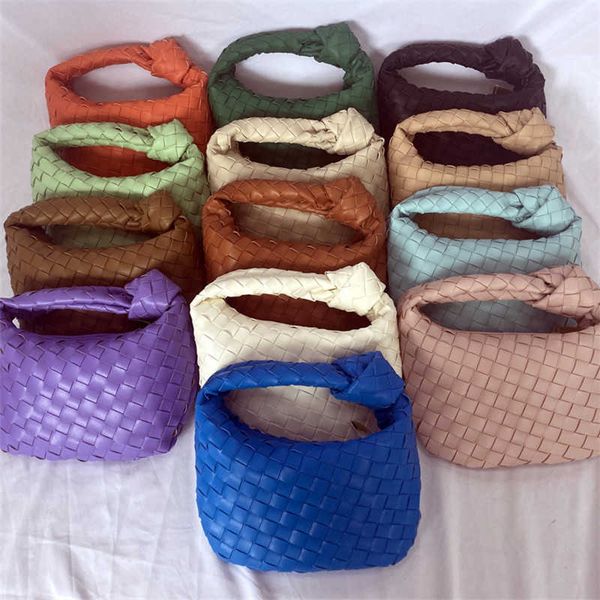

women shoulder bags cowhide pu leather knot bag weave knotted handle handmade sling bags luxury brand designer hobo totes woven handbags vyr