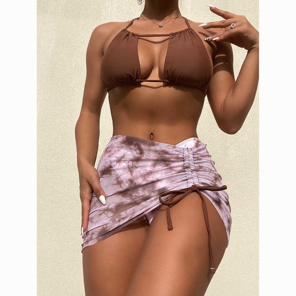 

bikini 2023 halter women swimsuit 3 pieces bikinis set brazilian swimming suit female swimwear micro biquini beachwear