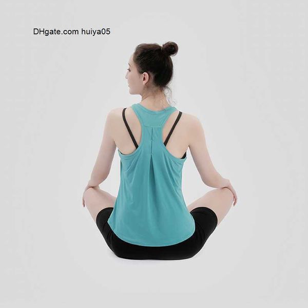 

open women back sport solid yoga shirts tie workout racerback tank fitness sport shirt 33