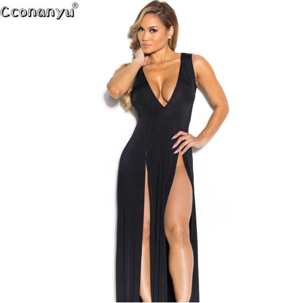 

casual dresses 2019 summer women ladies deep vneck split dresses sleeveles party asymmetrical floorlength bandage dress z0216, Black;gray