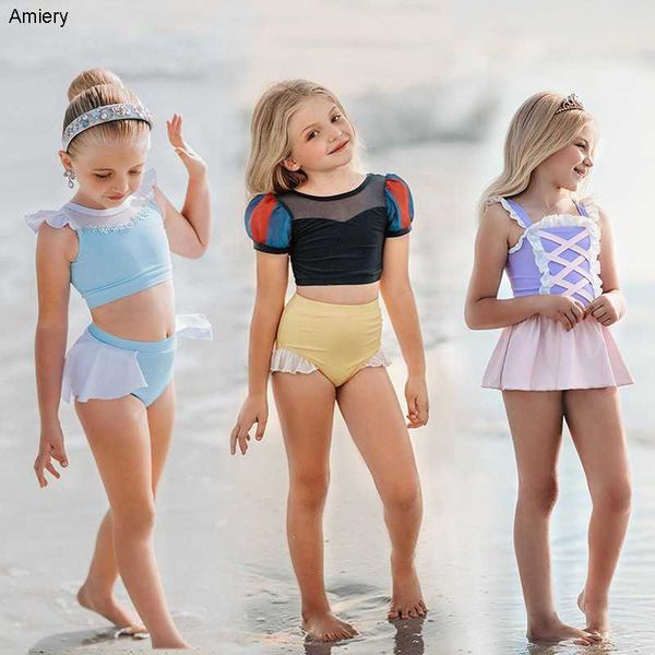 

2023 children swimwear girls new small medium-sized children's bikini set split swimsuit princess skirt cute swim baby girls designer c