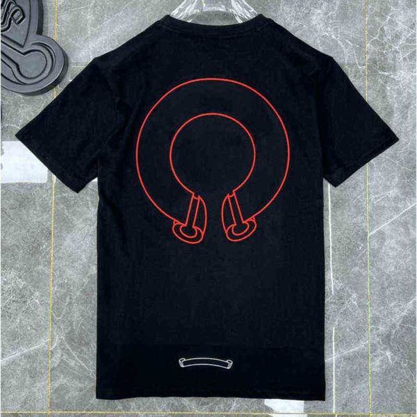 

designer mens classic ch t shirts chromes quality short sleeves summer letter horseshoe sanskrit cross print sweatshirts t-shirts woman wwau, White;black