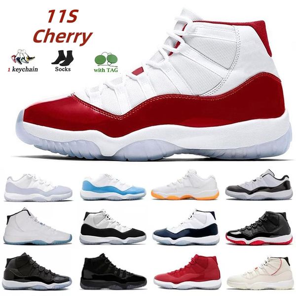 

11 cherry mens basketball shoes jumpman 11s cool grey concord bred pure violet space jam cap and gown 11 low 25th anniversary sports sneaker