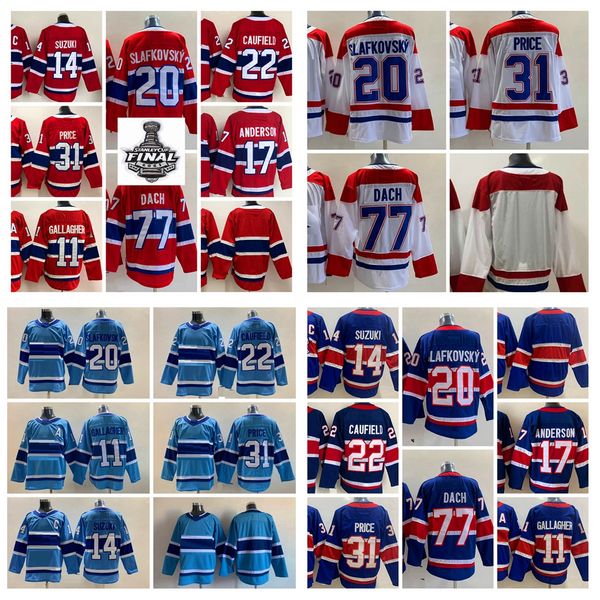 

2023 reverse retro 22 cole caufield hockey jerseys 31 carey price 11 brendan gallagher 14 nick suzuki 17 josh anderson 77 kirby dach juraj s, Black;red