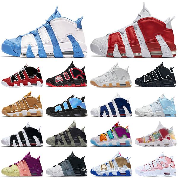 

fashion women mens uptempos scottie basketball shoes hoops pack varsity premium wheat university blue unc split trainers sneakers 36-46, White;red