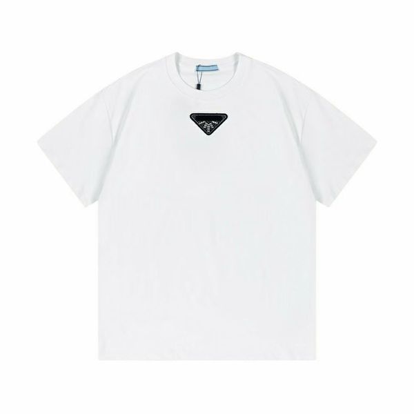 

2023 bu summer mens pra designer t shirt casual man womens tees with letters print short sleeves sell luxury men hip hop clothes, White;black