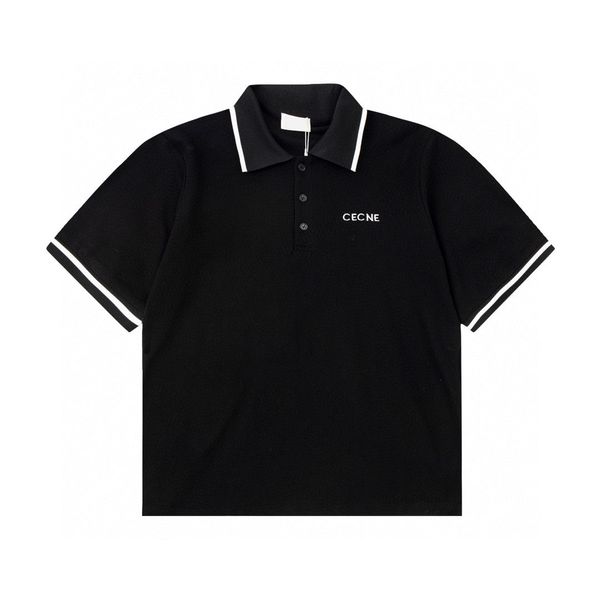 

men's plus tees & polos round neck embroidered and printed polar style summer wear with street pure cotton w12g, Black;brown