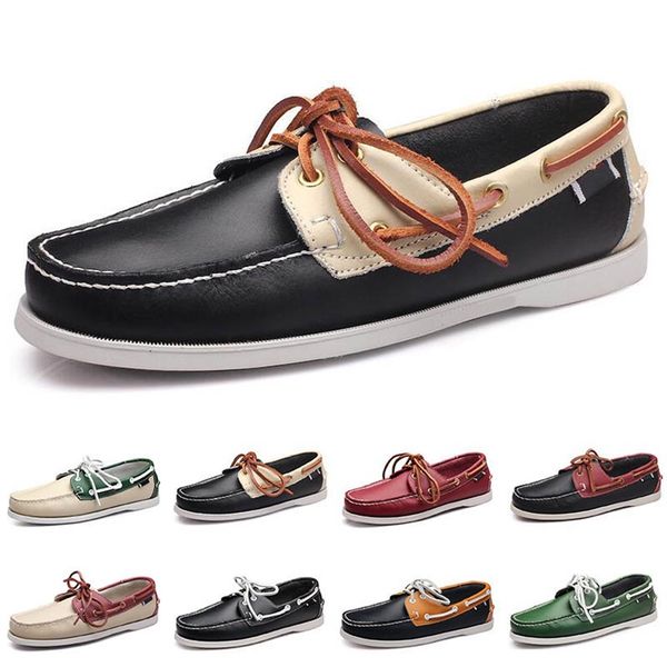

large sailing shoes men's casual men's shoes leather shoes british driving single shoes men size 40-45 339, Black