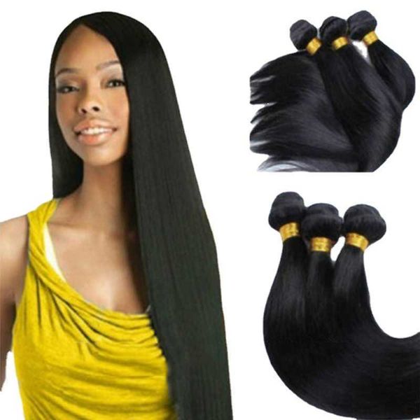 

synthetic wigs wig female straight chemical fiber curtain artificial hair human bundle 100g 230303, Black