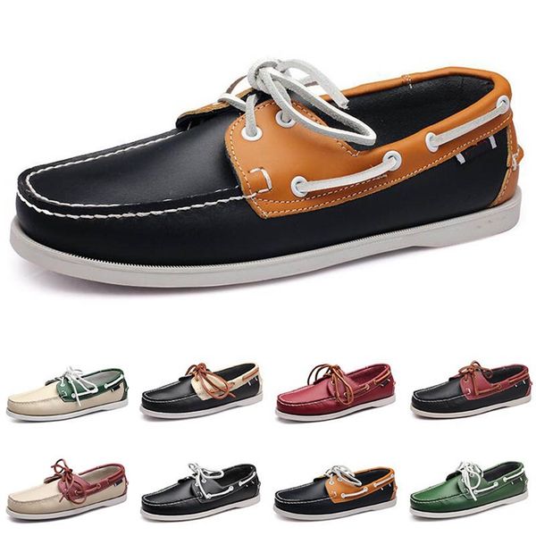 

large sailing shoes men's casual men's shoes leather shoes british driving single shoes men size 40-45 342, Black