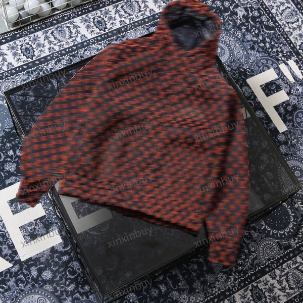 

xinxinbuy men designer jacket coat 23ss gradual letter jacquard mesh hollow fabric short sleeve cotton women black blue 301587 s-2xl, Black;brown