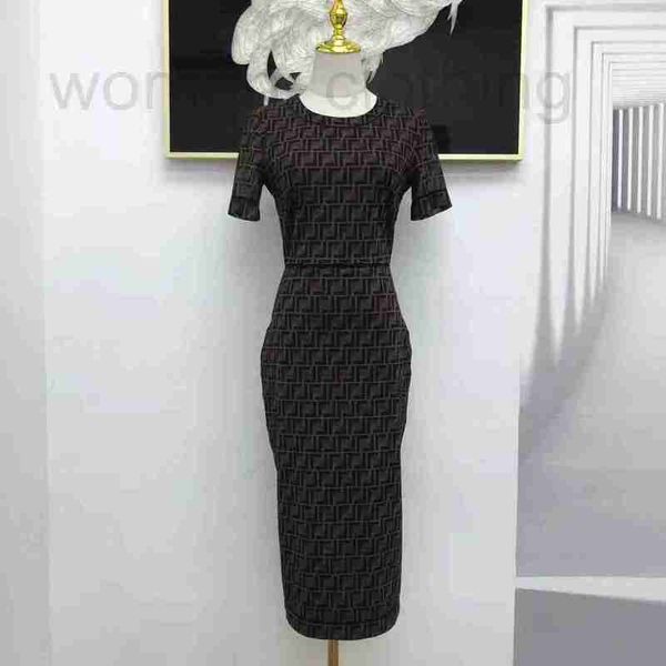 

designer dresses classic vintage knit dress fashion letter women pattern knittedshort sleeve womens clothing crew neck autumn knits pzyf, Black;gray